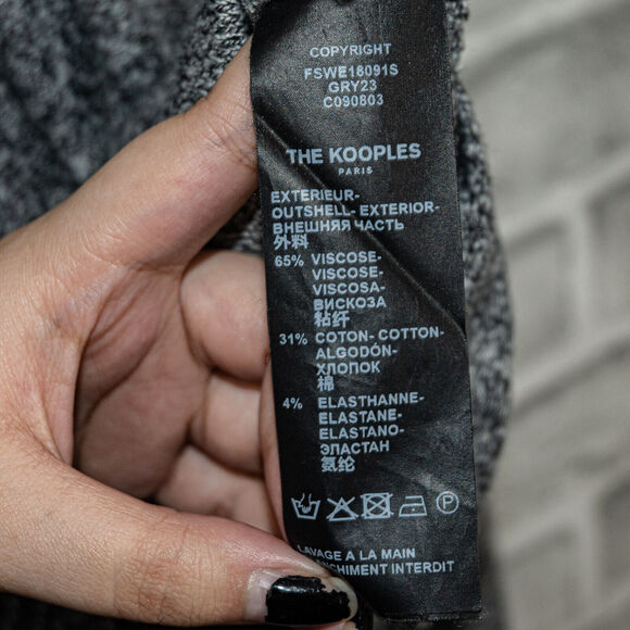 The Kooples Sweet Fleece sleeve snap buttons Sweatshirt gray size 3 - Picture 8 of 8